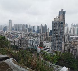 嘉頓山で深水埗の景色をみる